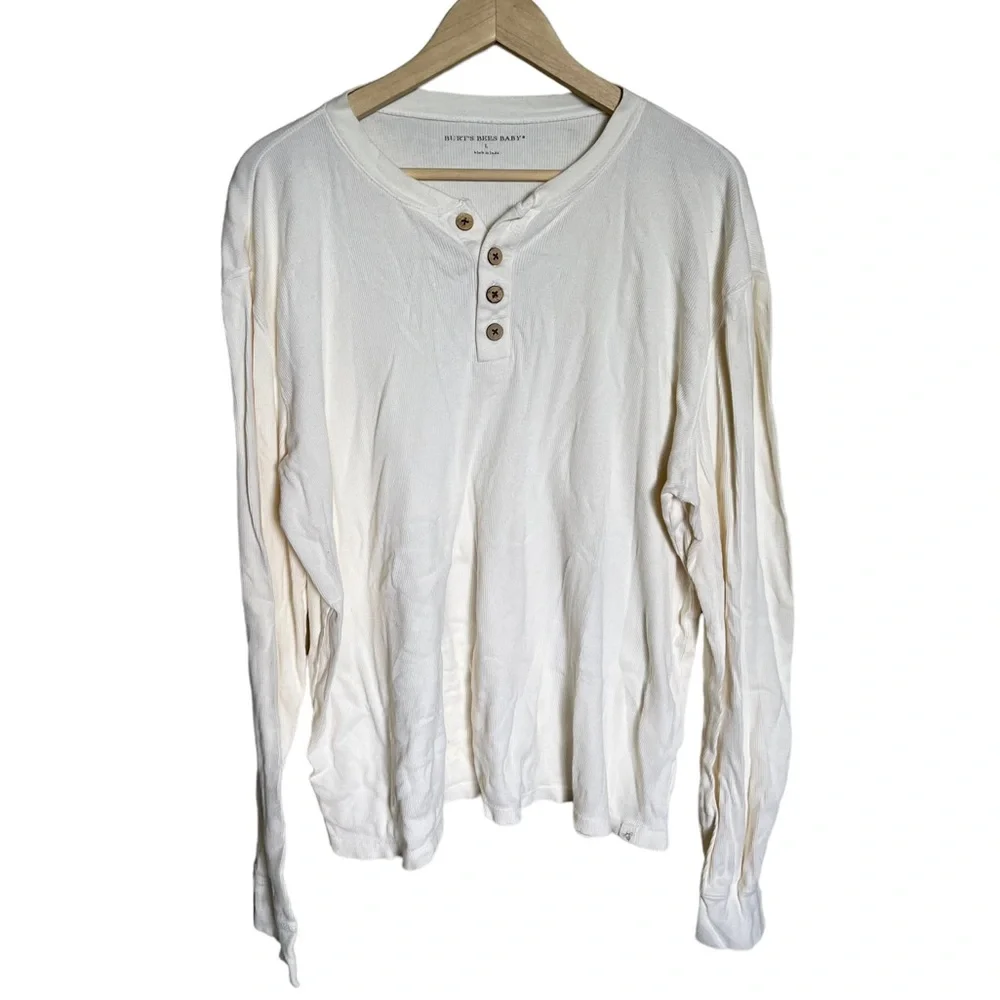 Burt's Bees Baby • Organic Cotton Ivory Henley Ribbed
Shirt - Picture 2 of 7